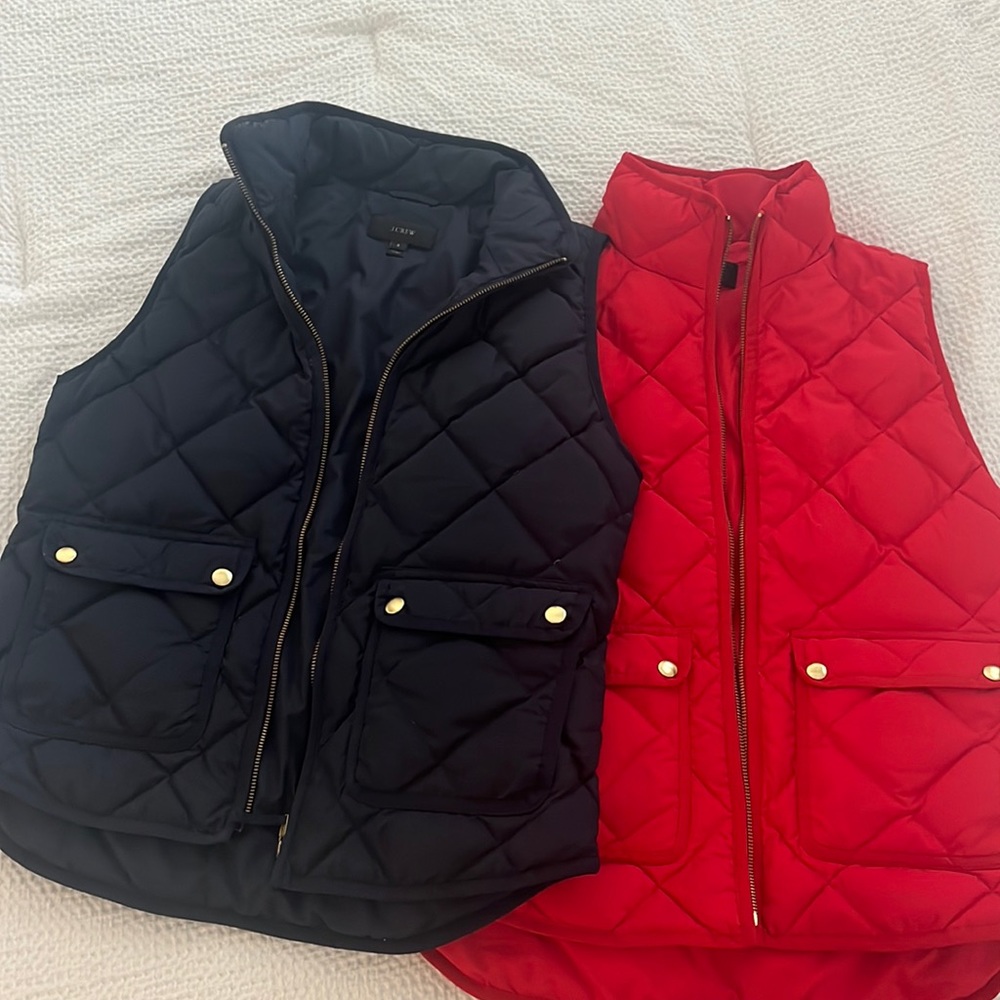 J. Crew puffer vest. Selling as a set. Perfect condition.